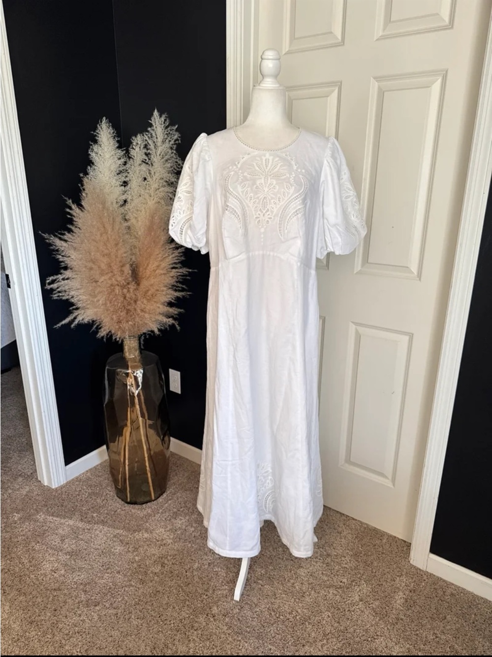 BODEN Empire Broderie Tea Dress in White size 14 - Picture 8 of 12